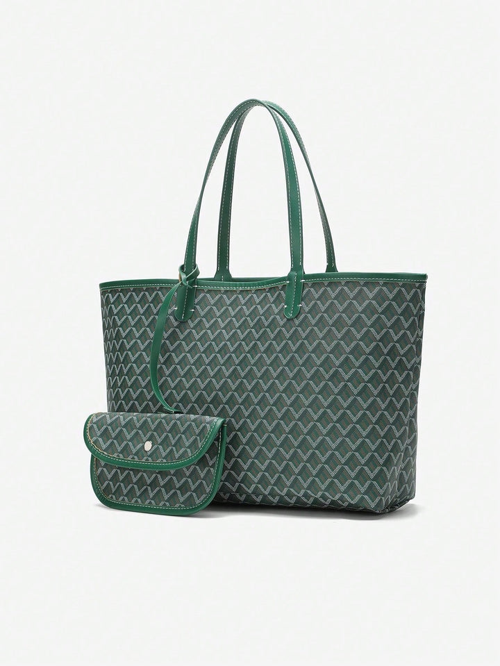 Person carrying a lightweight unisex shoulder tote bag for everyday carry. Ideal for a busy, on-the-go lifestyle.