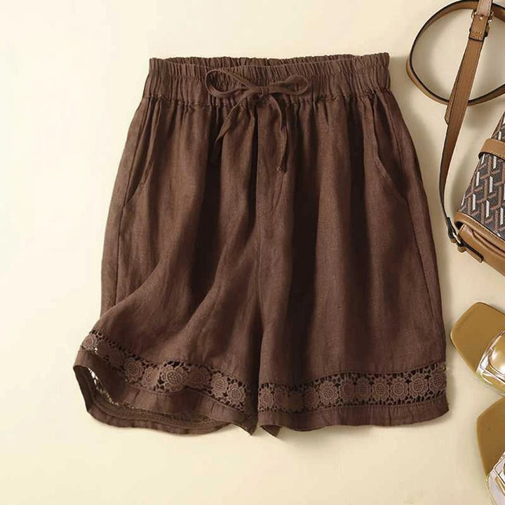 Women's comfortable relaxed shorts featuring beautiful embroidery, great for stylish casual wear.