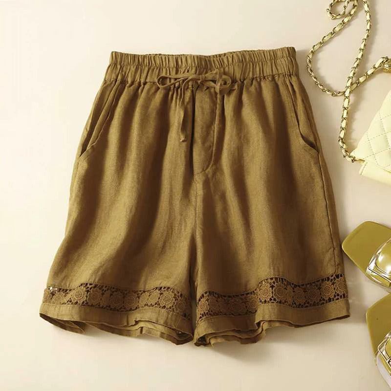 Casual women's embroidered shorts, relaxed fit for ultimate comfort & stylish summer fashion.