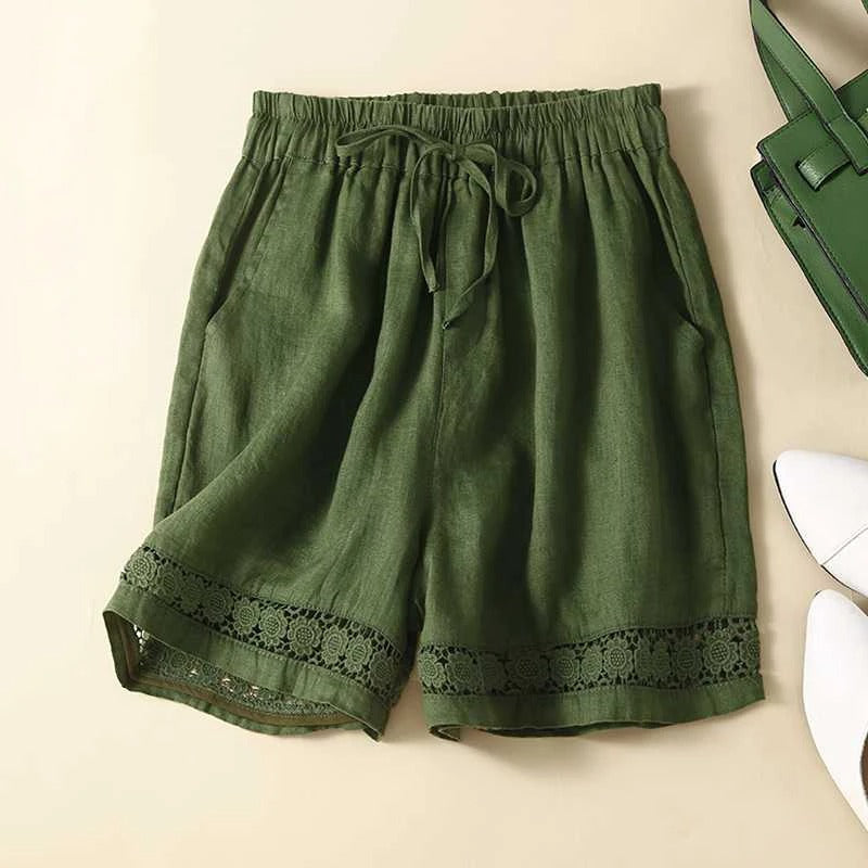 Effortless style women's relaxed embroidered shorts, a comfortable everyday bottom for summer.