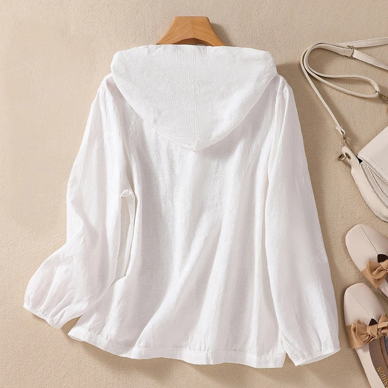 Women's versatile hooded top, relaxed fit, ideal for cozy comfort & casual, chic daily outfits.