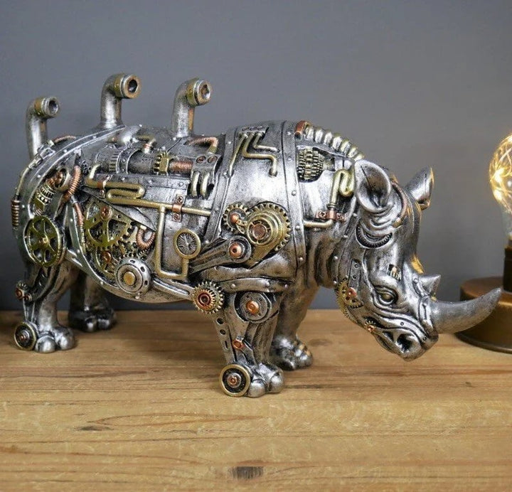 Unique steampunk animal figurine, ideal home decor for a modern interior, an artistic accent.