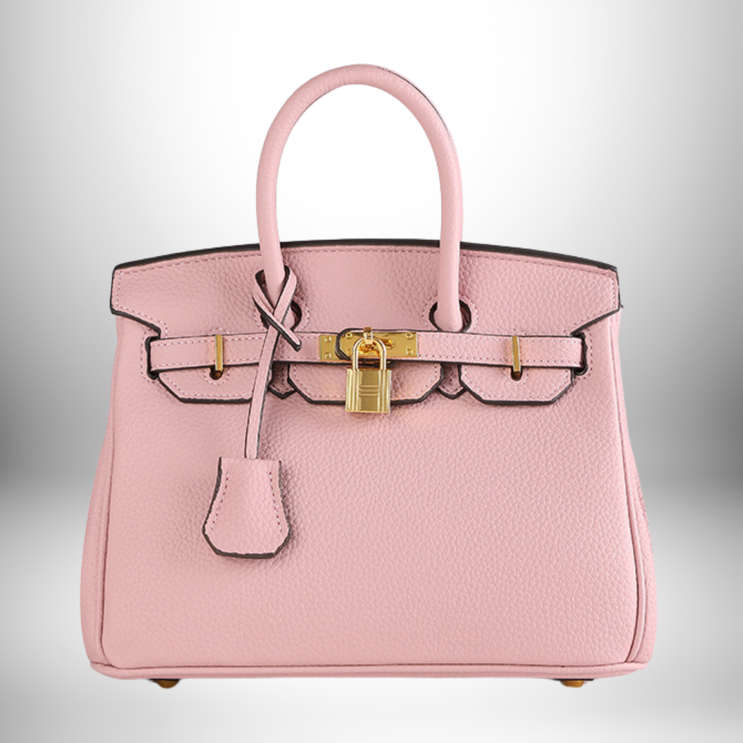 Modern women's embossed leather shoulder bag, elegant gold-tone details for a refined look.