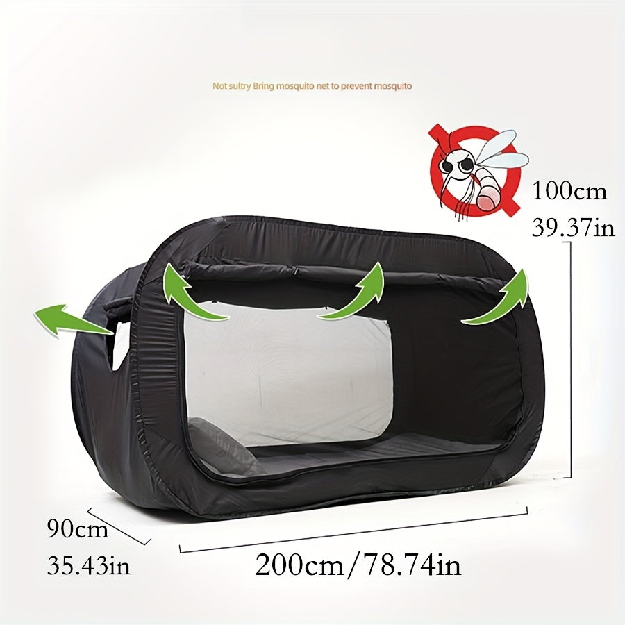 Lightweight unisex folding tent bed, easy to set up & pack for camping, travel, or backyard relaxation.