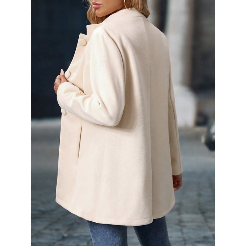 Sophisticated women's stand-collar trench coat, ideal tailored outerwear for fall & winter.
