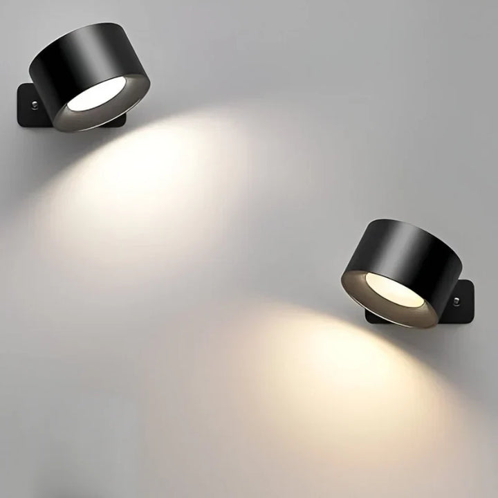 Rechargeable LED wall light with magnetic mount, dimmable, perfect for ambient or task lighting.