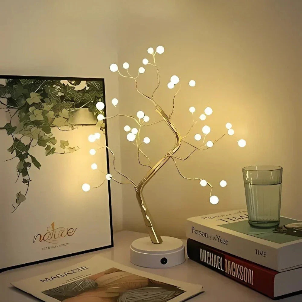 Nvroome Lights LED fairy light bonsai tree, a charming table lamp for warm home decor.