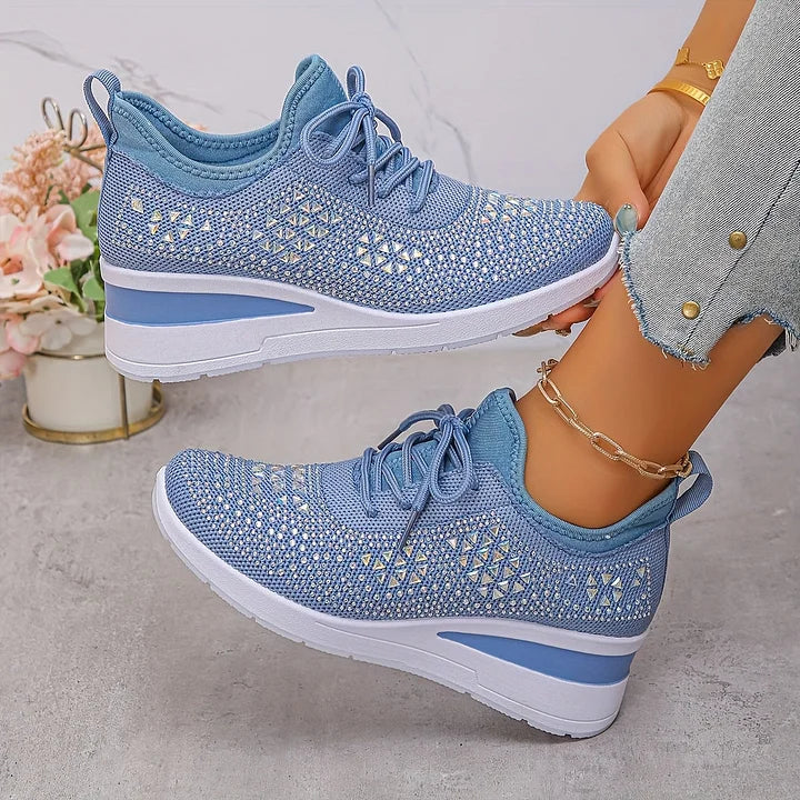 Pair of women's orthopedic walking shoes, featuring ergonomic design & cushioned support for daily wear.