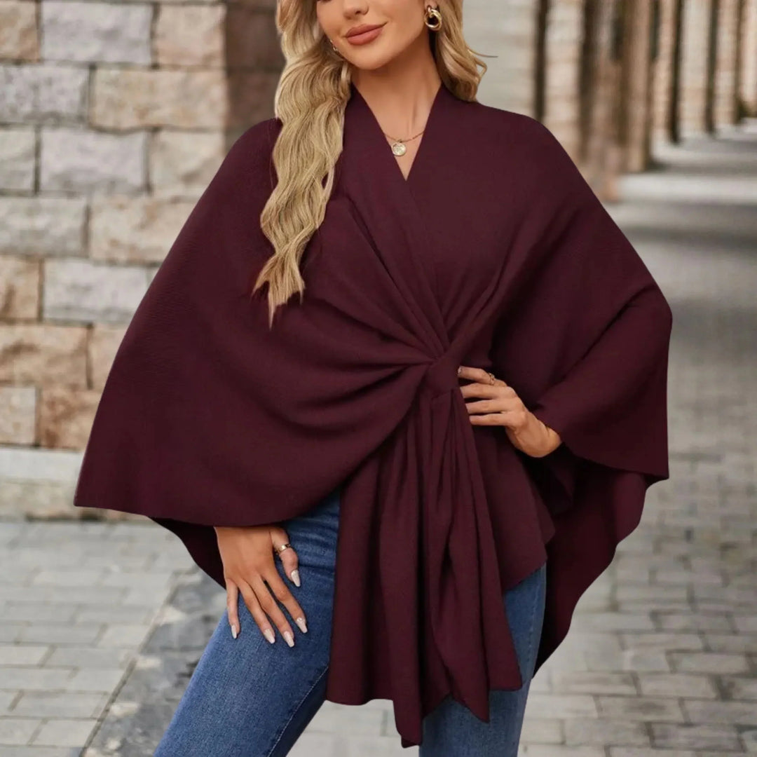 Elegant Draped Poncho