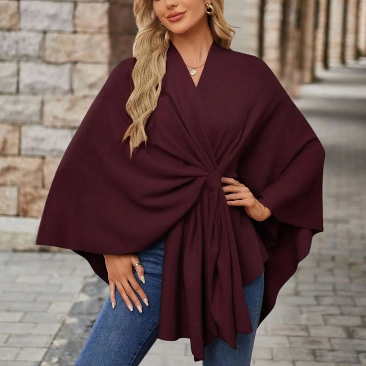 Elegant Draped Poncho