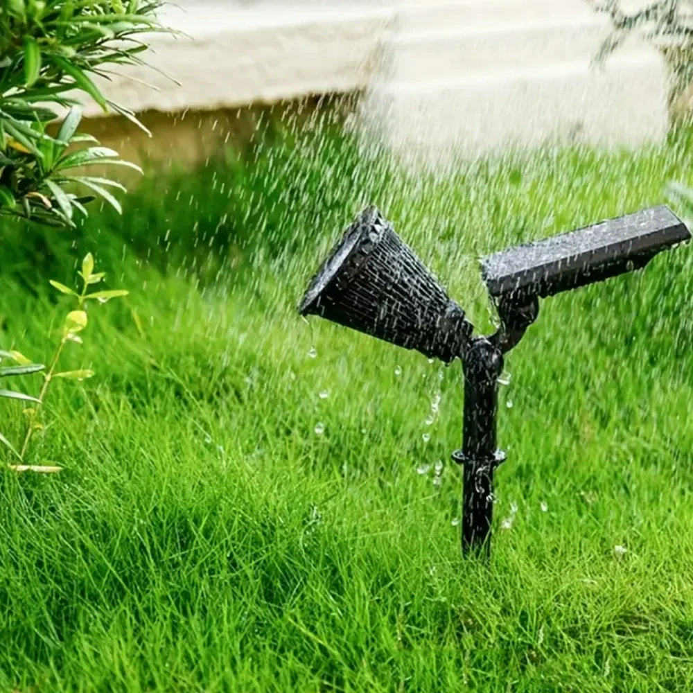 Powerful solar outdoor light, great for highlighting trees with RGB or warm white beams.