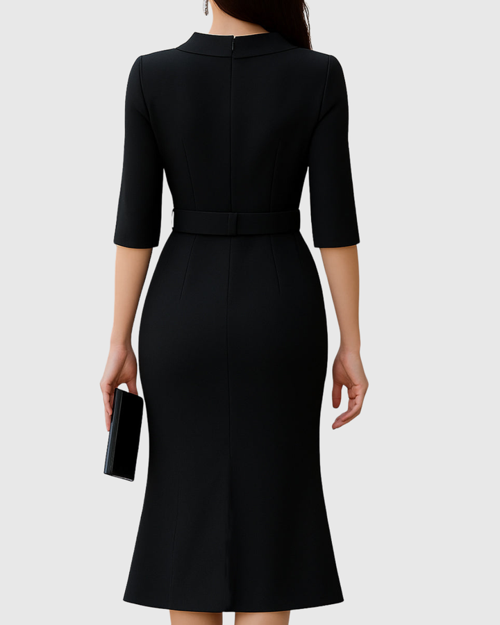 Women's High Neck Midi Dress