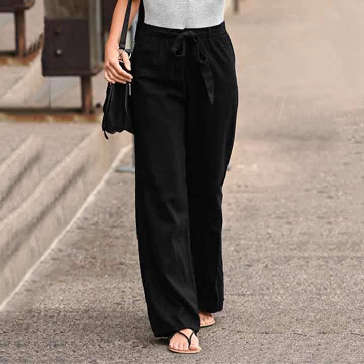 Women's High Waist Wide-Leg Linen Trousers