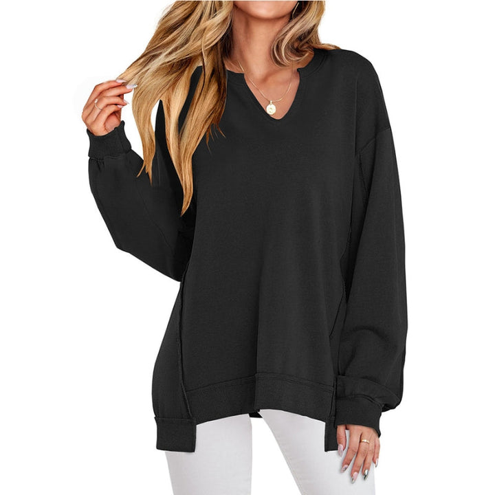 Women's Oversized V-Neck Sweatshirt