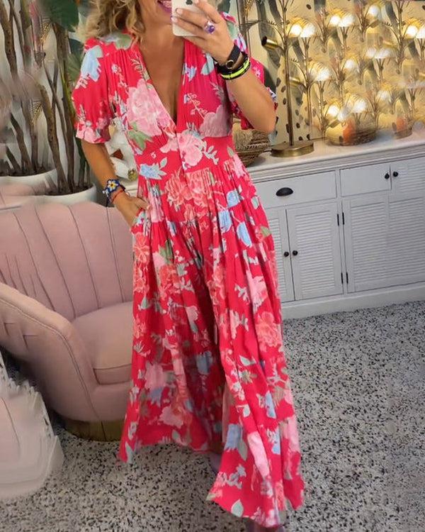 Women's Vibrant Floral Print Dress