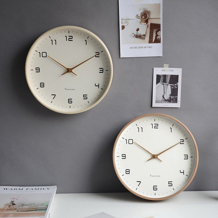 Minimalist Scandinavian wall clock, silent, perfect for modern living room or office home decor.