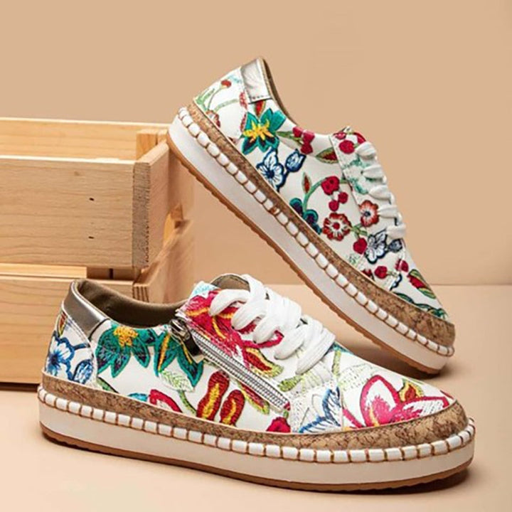 Floral Embroidered Espadrille Sneakers