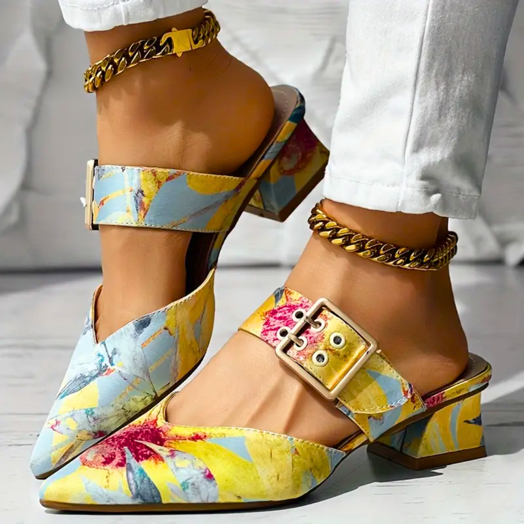 Comfortable women's vibrant high heels, offering a stylish and colorful option for any fashionista.