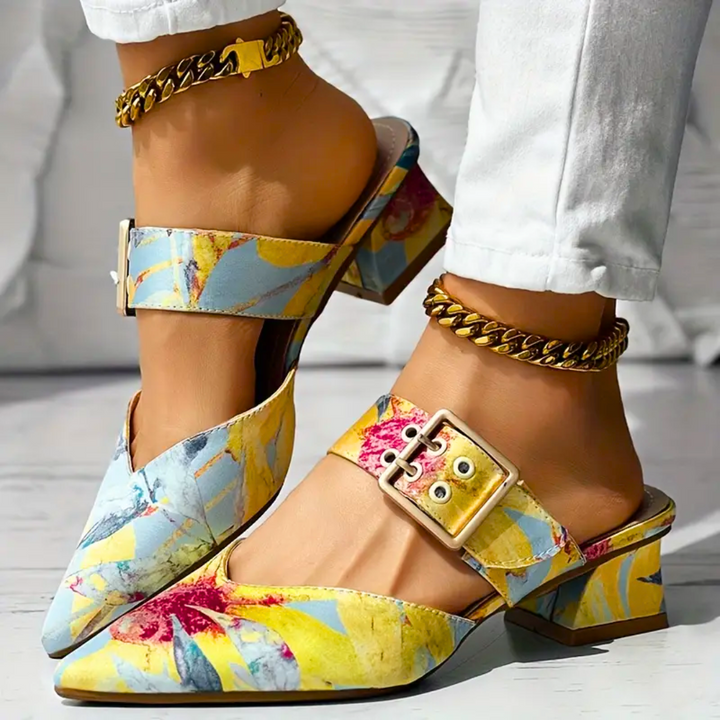 Comfortable women's vibrant high heels, offering a stylish and colorful option for any fashionista.