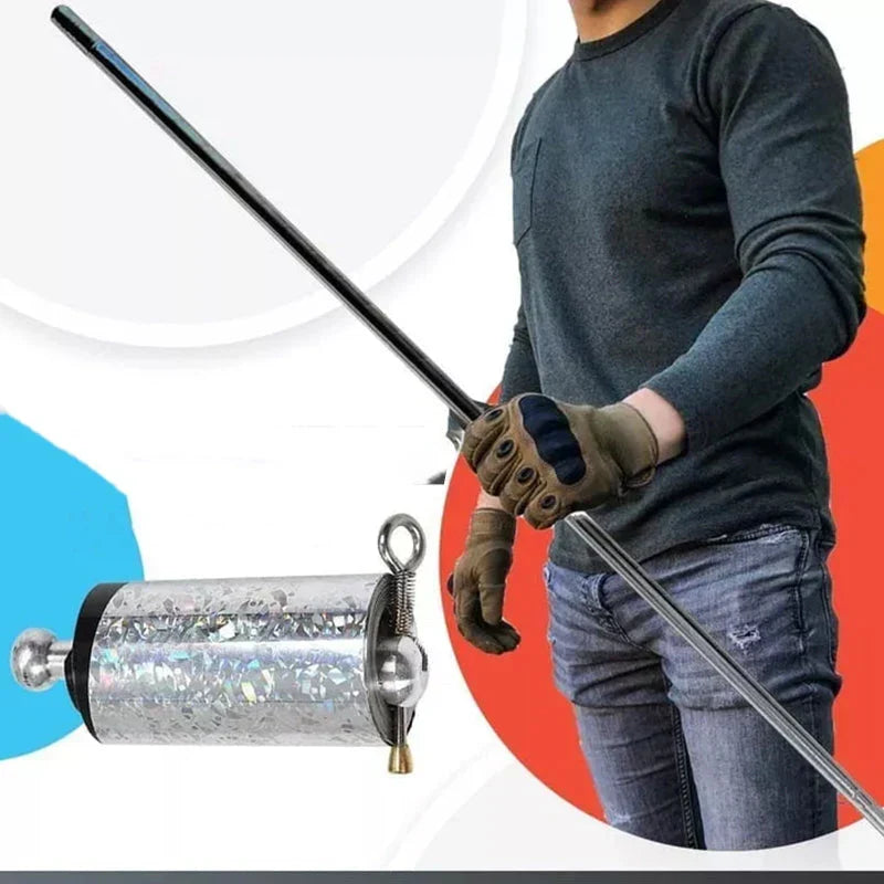 Reliable expandable metal self-defense baton. Portable stick for personal safety, protection & emergency tool.