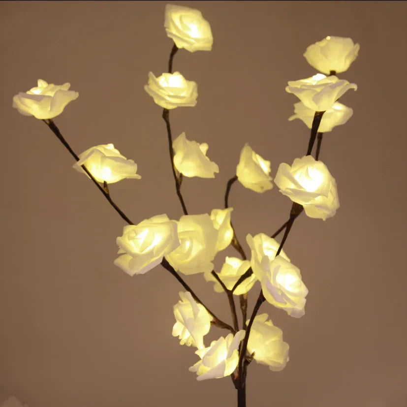 LED flower branches, warm white light, for an elegant & nature-inspired home decor.