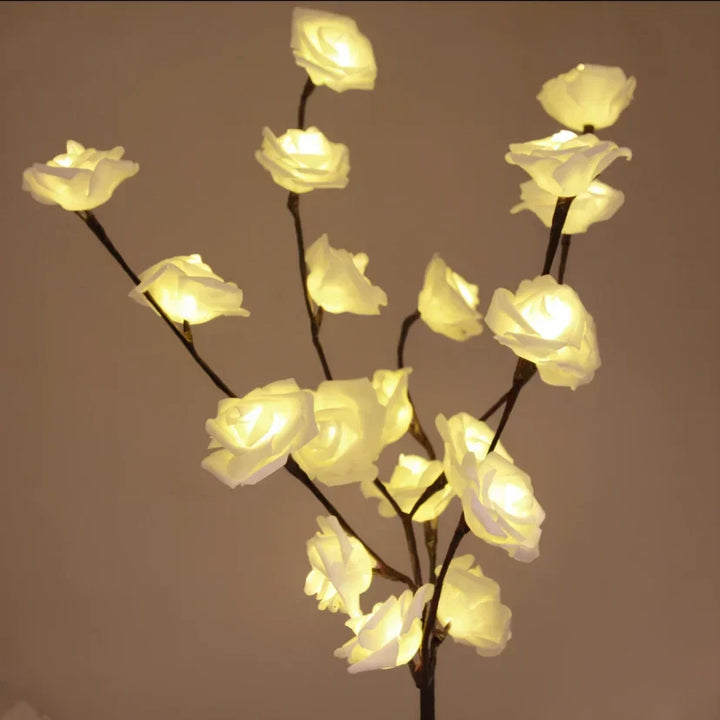 LED flower branches, warm white light, for an elegant & nature-inspired home decor.