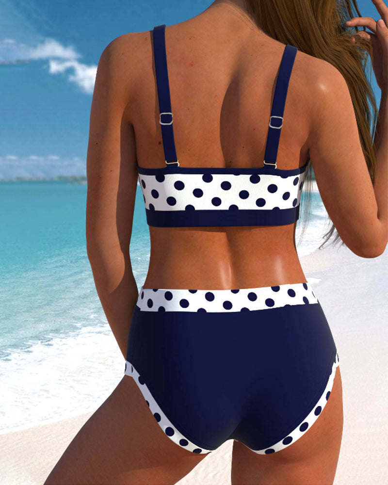 High Waist Polka Dot Bikini