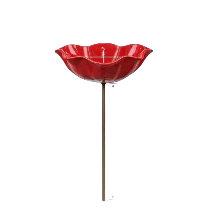 Birdhouse-style floral metal bird feeder, a lovely garden ornament and functional feeder for your spring yard.