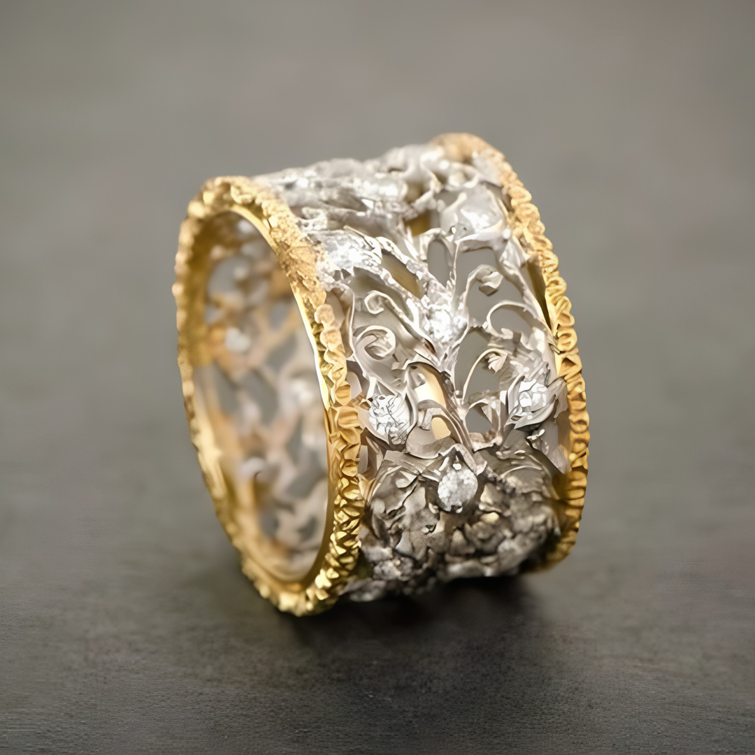 Elegant gold vintage inspired fashion ring for women, perfect for daily wear or parties.