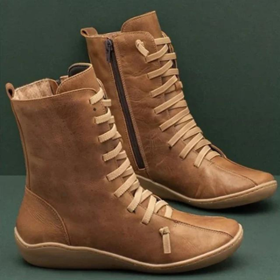 Women's elegant waterproof winter boots, perfect for stylish cold weather outings & fall fashion.