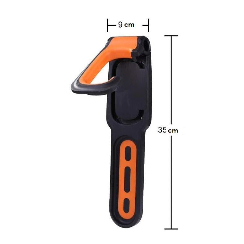 RackPro wall-mounted bike hook with rear wheel support. Secure grip bicycle holder for vertical home storage.