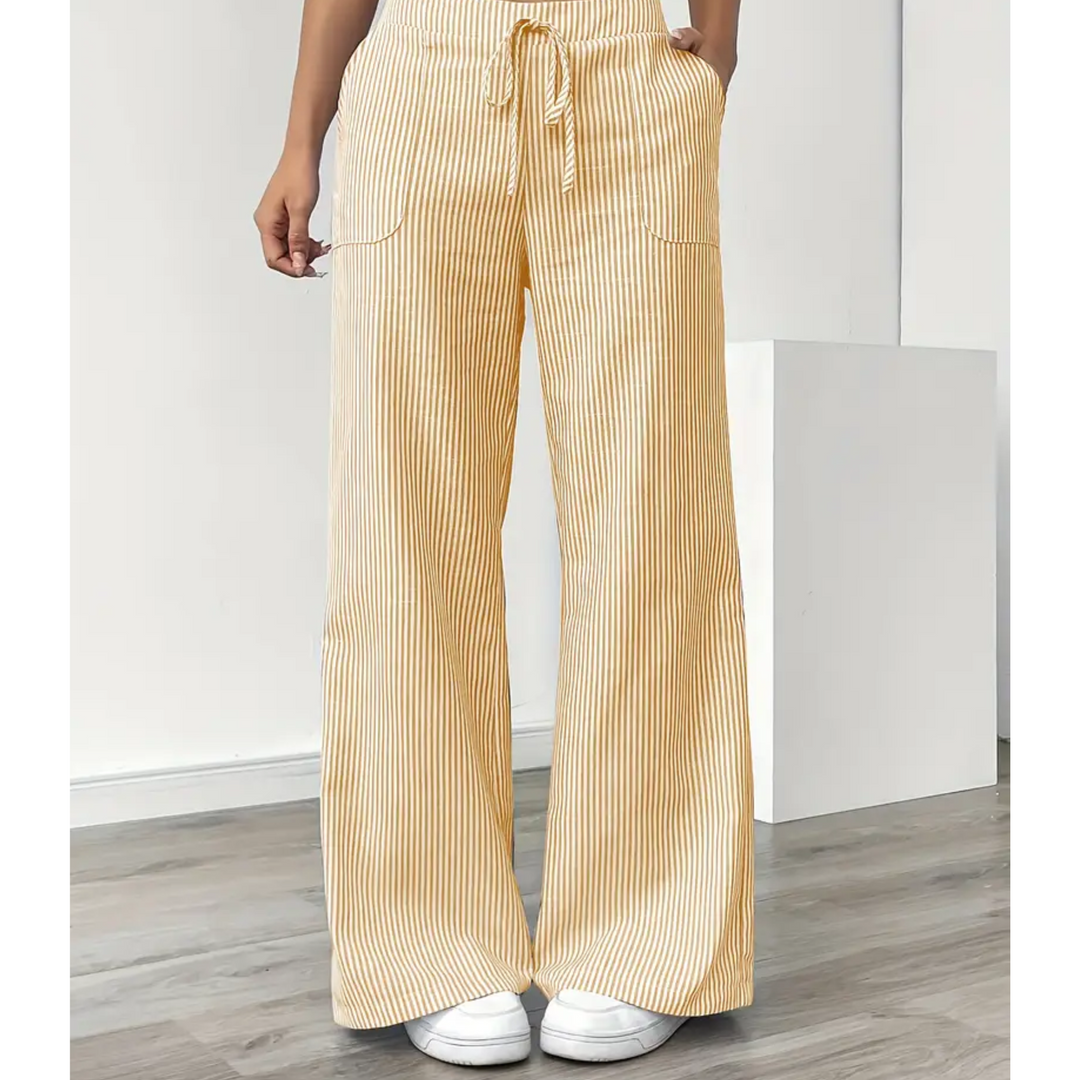 Women's Striped Wide-Leg Pants