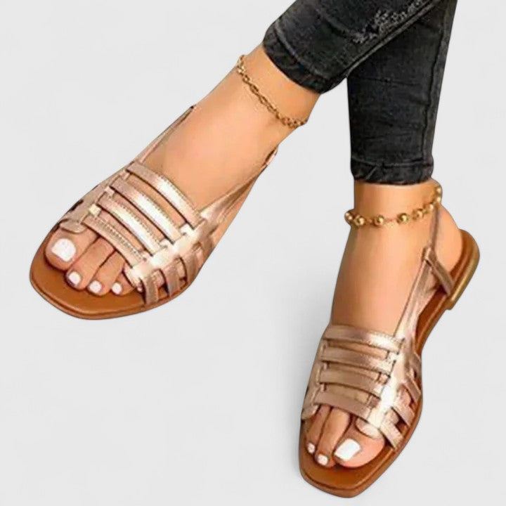 Women's orthopedic slingback sandals, open toe, providing arch support & all-day comfort for walking.