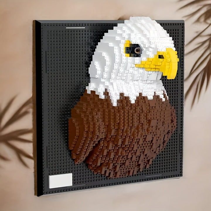 Complete set of 3D building blocks to create shark & eagle wall art. Ideal creative hobby & unique gift.