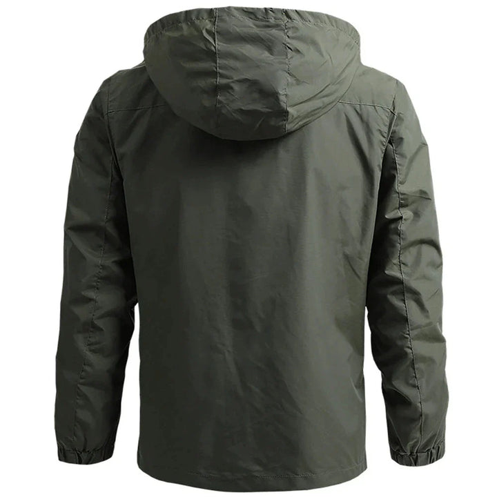 Stylish men's casual waterproof windbreaker jacket, perfect lightweight outerwear for daily wear.