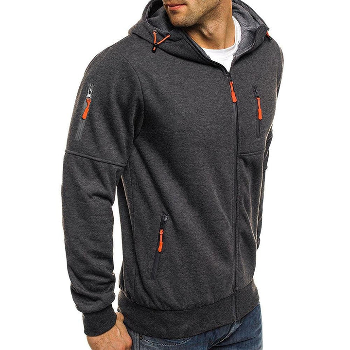 Essential layering piece: unisex hooded zip-up sweatshirt jacket, perfect for year-round versatile comfort.
