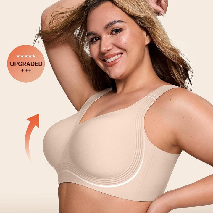 Comfortable wireless push-up bra for women, offering gentle lift & full coverage without underwire.