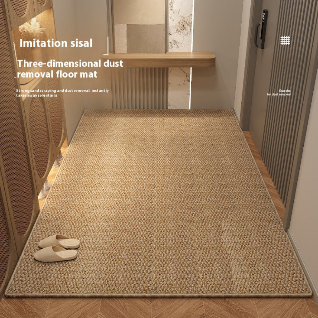 Modern camel yellow luxury floor mat. Soft cuttable indoor area rug, perfect for home entrance or living room.