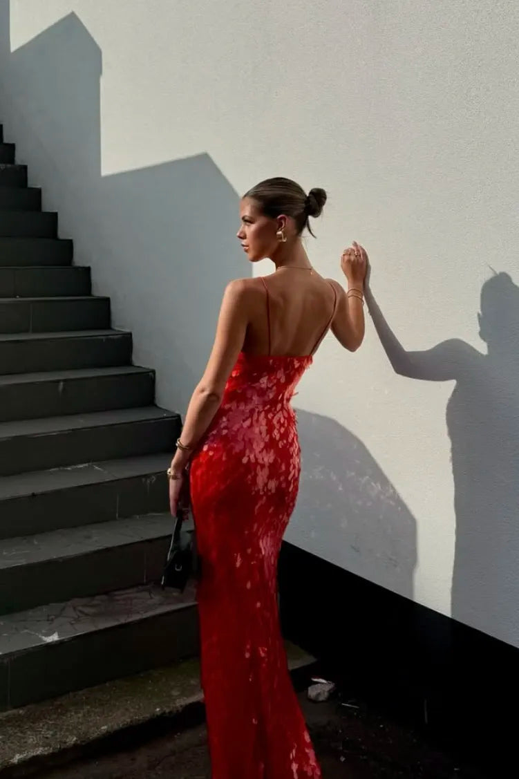 Women's Sequin Backless Strap Dress