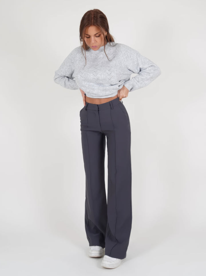 Modern women's wide-leg trousers, an essential for a chic everyday look and versatile fashion.