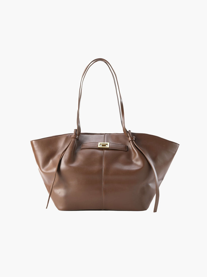 Clean side profile of the Verona Structured Shoulder Bag, highlighting its elegant, modern design.