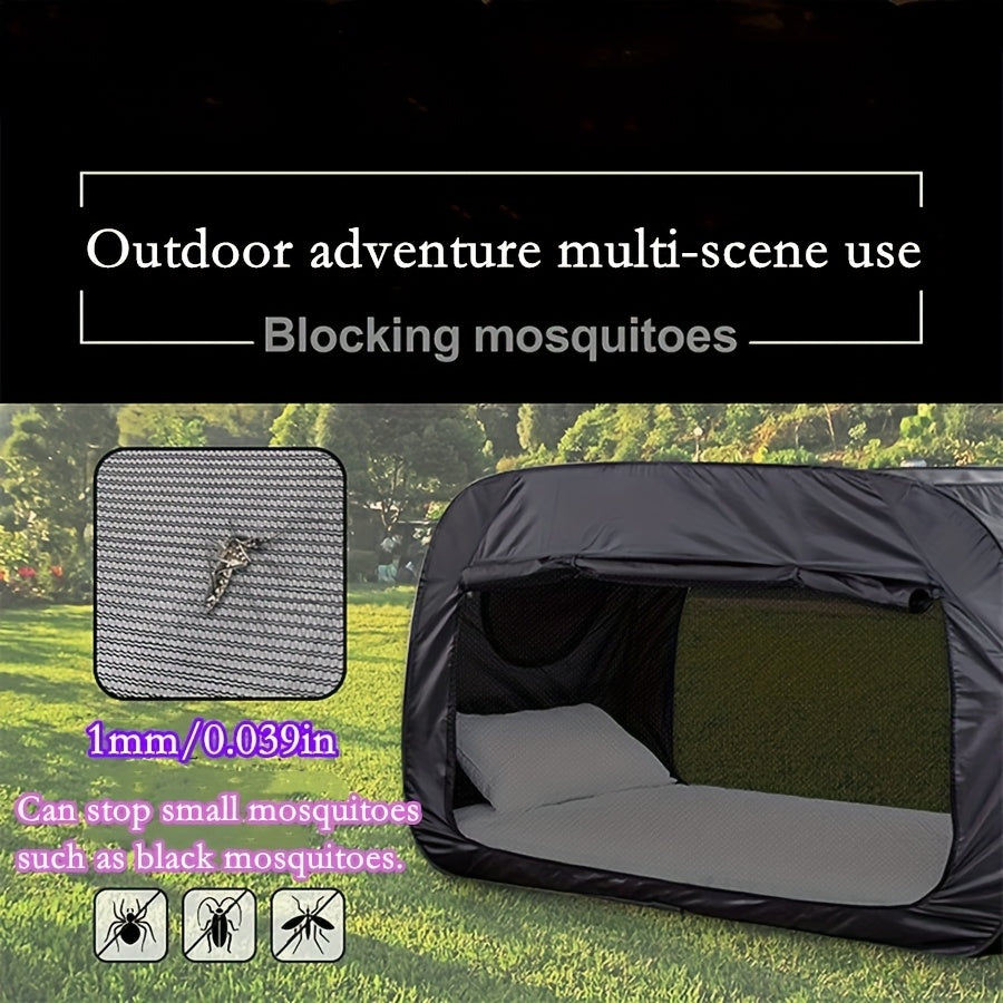 Durable CozyNest portable tent bed for camping & outdoor adventures, ensuring a protected and cozy sleep.