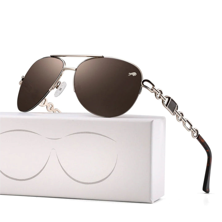 Stylish women's polarized sunglasses, a perfect fashion accessory for sunny days & beach trips.