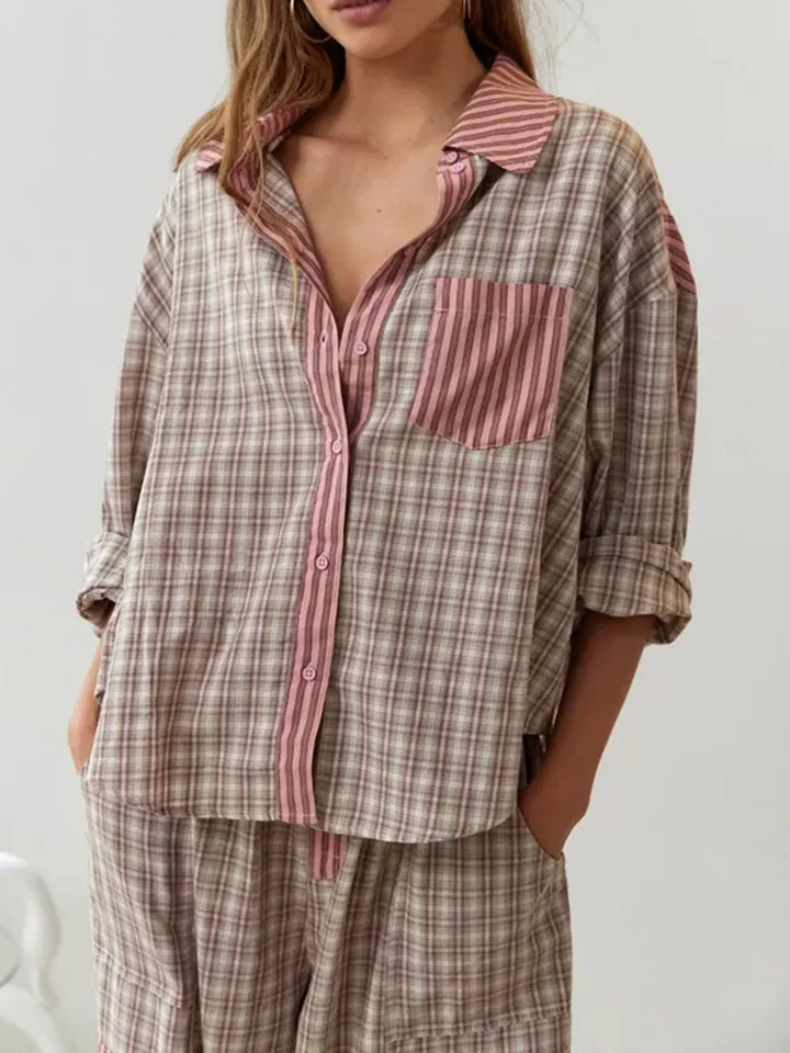 Soft blue women's pjs, two-piece cotton sleepwear designed for maximum comfort and relaxation.
