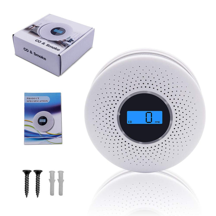 Sleek home safety carbon monoxide detector and smoke alarm with easy-to-read LED indicators.