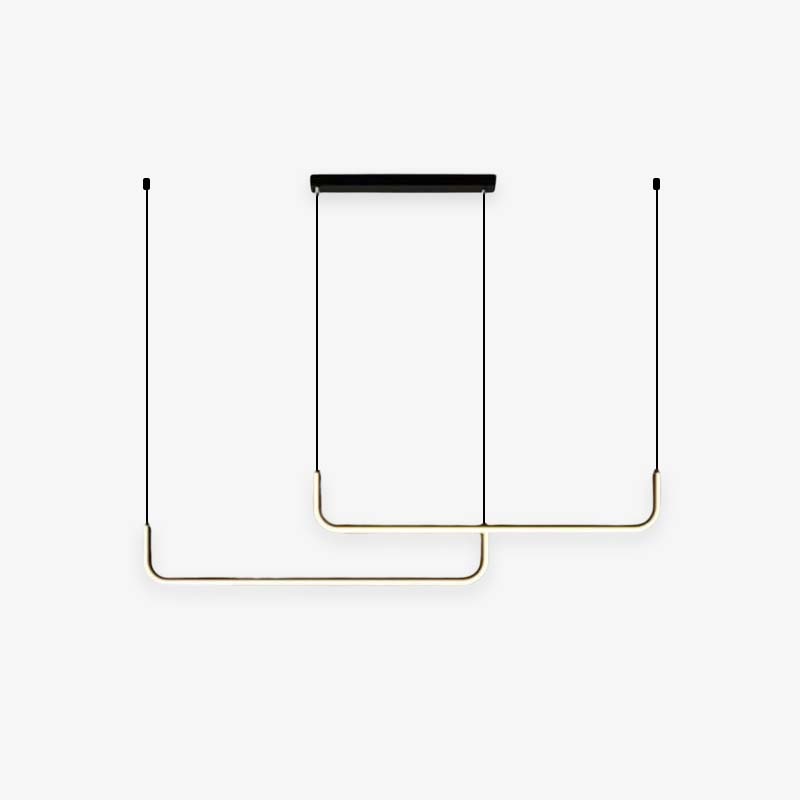 Arisha modern LED chandelier in gold and black, perfect for dining room lighting.