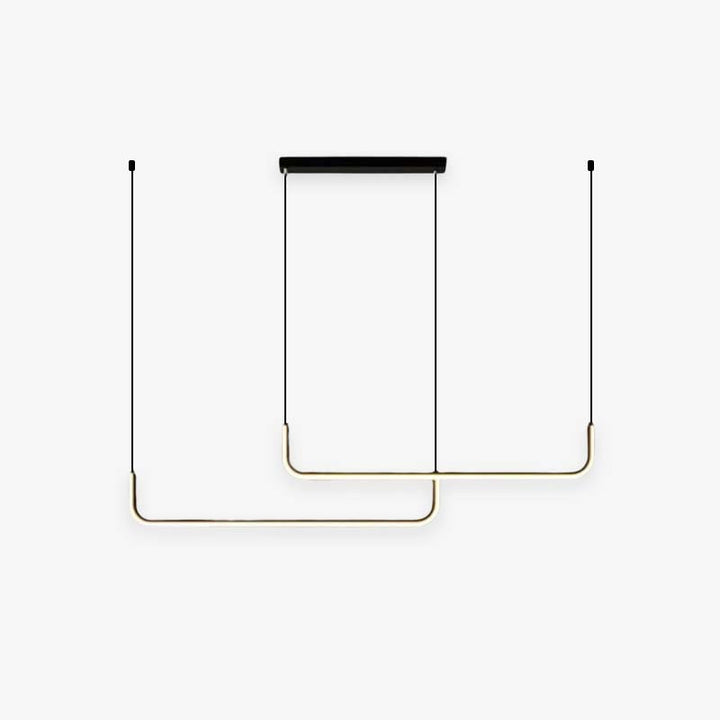 Arisha modern LED chandelier in gold and black, perfect for dining room lighting.