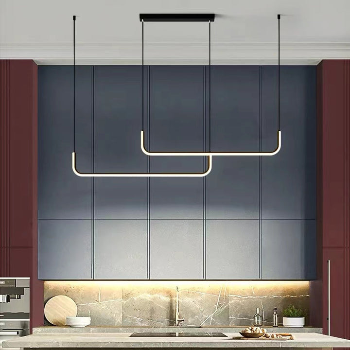 Elegant Arisha style LED chandelier, a modern gold & black ceiling lamp for homes.