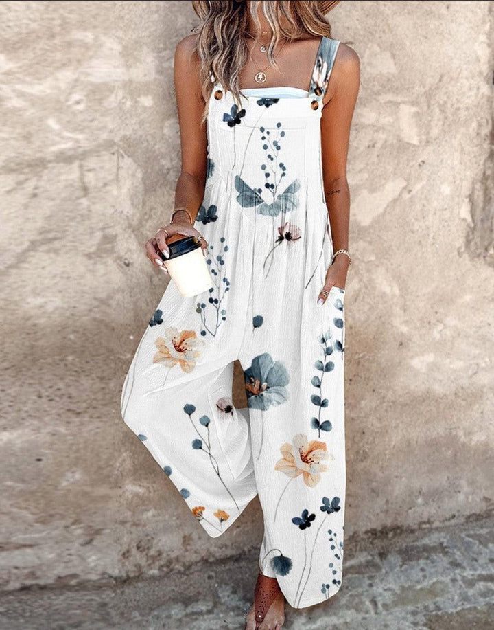 Women's Floral Print Wide-Leg Jumpsuit