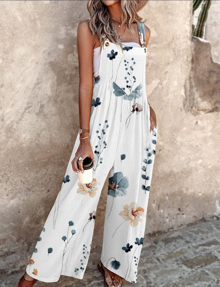 Women's Floral Print Wide-Leg Jumpsuit